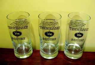 Set of 6 Jack Daniel ' s Tennessee Squire Glasses 12oz Highball Whiskey Tumblers 3