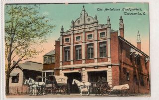 Vintage Postcard Ambulance Headquarters,  Toowoomba Qld 1914 Hand Coloured