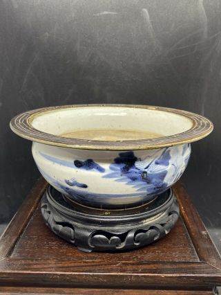 Antique Chinese Blue And White Incense Burner Censer Dehua