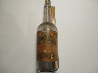 Vtg Doanes Xxx Bourbon Antique Paper Label Empty Whiskey Alcohol Spirits Bottle