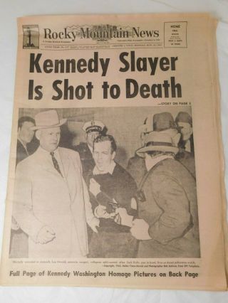 Lee Harvey Oswald Shot To Death Jack Ruby Jfk Assassination Rocky Mt News 11/63