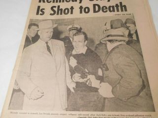 Lee Harvey Oswald Shot to Death Jack Ruby JFK Assassination Rocky Mt News 11/63 2