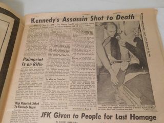 Lee Harvey Oswald Shot to Death Jack Ruby JFK Assassination Rocky Mt News 11/63 3