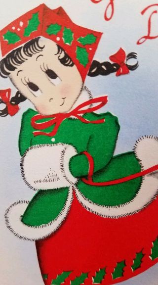 Vintage Christmas Card 1940s Susie Q Norcross