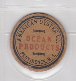 American Oyster Co.  Milk Cap - Providence,  Rhode Island
