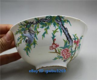 Chinese Porcelain Hand - Painted Flowers And Birds Pattern Bowl W Qianlong Mark