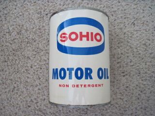 Vintage Sohio Motor Oil Can Non Detergent 1 Quaurt Very Nr