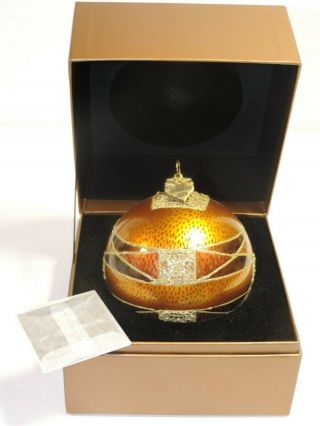 Jay Strongwater Large Orb Gold Jeweled Ball With Swarovski Crystals 2002