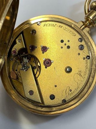Rare Girard Perregaux Detent Chronometer Hunting Case 18k Gold Mens Pocket Watch