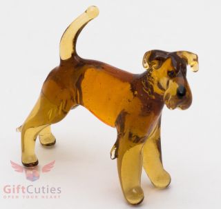Art Blown Glass Figurine Of The Irish Terrier Dog