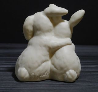 He Loves Me Co.  1990 Homco White Bunny Rabbits Ceramic Figurine Love Cute Gifts 3