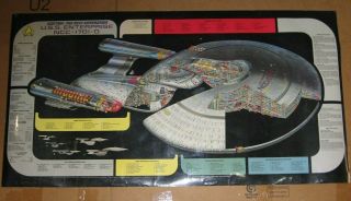 Star Trek Uss Enterprise Ncc - 1701 - D Cutaway Poster 48 " X 25 - 1/2 " It " S Big