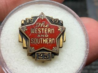 The Western And Southern Railroad 10k Gold 1939 25 Years Of Service Award Pin.