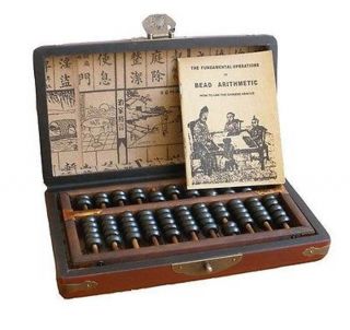 Vintage Chinese Wooden Bead Arithmetic Abacus W.  Instruction