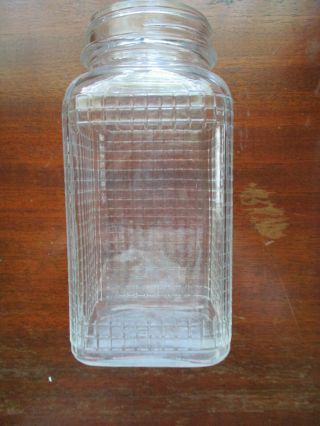 Vintage Square Waffle Grid Clear Quart Mason Jar Marked H With An A 5664 9