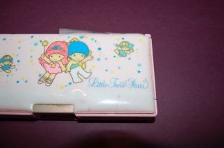 Sanrio Little Twin Stars Pencil Case Soft Plastic Vintage 1976 1991 Pink Blue 2