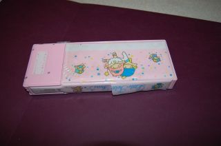 Sanrio Little Twin Stars Pencil Case Soft Plastic Vintage 1976 1991 Pink Blue 3