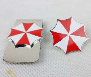 Resident Evil Umbrella Corporation Embroidered Logo Metal Badge Pin & Money Clip
