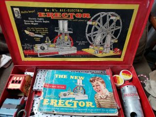 1954 Gilbert Erector Set No.  8 1/2 All - Electric Giant Farris Wheel W/ Booklet