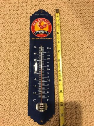 Red Rooster Metal Thermometer