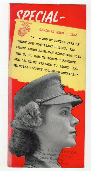 Advertising Blotter Women Join U.  S.  Marine Women 