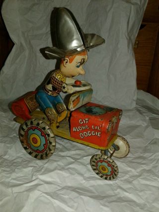 1930 " Rodeo Joe " Made By Unique Art Crazy Car Wind Up Tin Litho