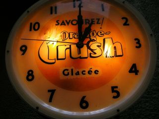 Orange Crush Soda Pop Light Up Clock.