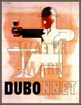 Dubonnet Vintage Poster 1932 Art Print Retro Style Art French Wine Liquor Ad (a