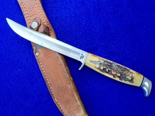 Vintage Case Xx Gray Scroll 516 - 5 Ssp Sambar India Stag Sheath Knife 1976 Sc@rce