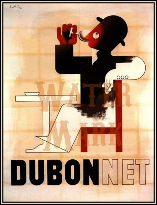 Dubonnet Vintage Poster 1932 Art Print Retro Style Art French Wine Liquor Ad (b