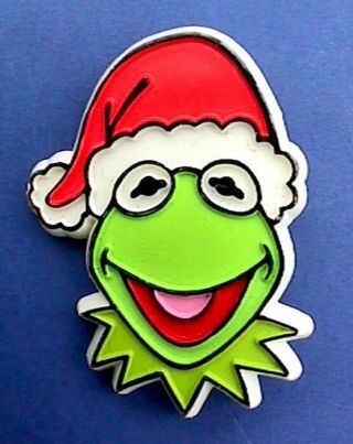 Hallmark Pin Christmas Vintage Kermit Santa Frog Sesame St Muppet Holiday Brooch