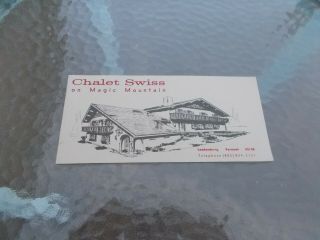 Vtg Chalet Swiss On Magic Mountain Brochure Londonderry Vt Vermont Ski Vacation