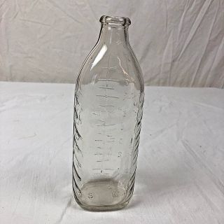 Vintage 1930s Glass Baby Bottle Narrow Mouth 8 Oz Embossed Baby