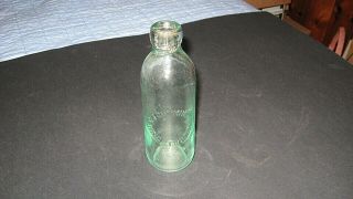 Old C.  J.  Cummings Kingston N.  Y.  Blob Top Soda Bottle.  Light Green.  No Damage