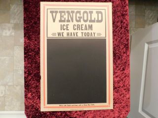 Vintage Advertising Cardboard Vengold Ice Cream Sign Chalk Menu Board Pa