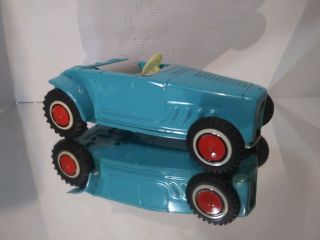 Louis Marx Co Toys Vintage Tin Hot Rod Roadster Friction Good Shape Blue 1967