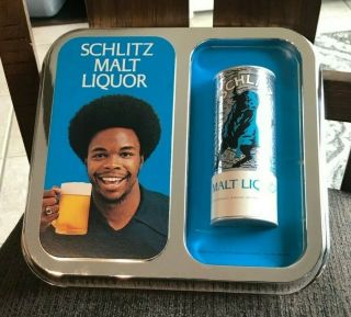 Vintage Schlitz Malt Liquor Beer Sign W/ Can Black Americana Milwaukee Wi