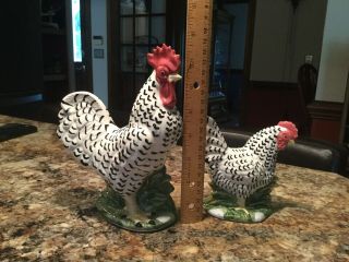 Ceramic Hen And Rooster Set 2
