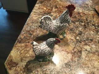 Ceramic Hen And Rooster Set 3