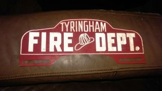 Vintage Tyringham,  Mass.  Fire Dept.  License Plate Topper
