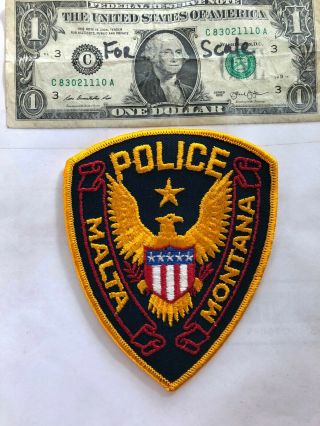 Malta Montana Police Patch In Great Shape