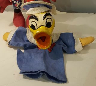 1930 ' s Minnie Mouse Plush Cloth Rag Doll Donald Duck Hand Puppet 3