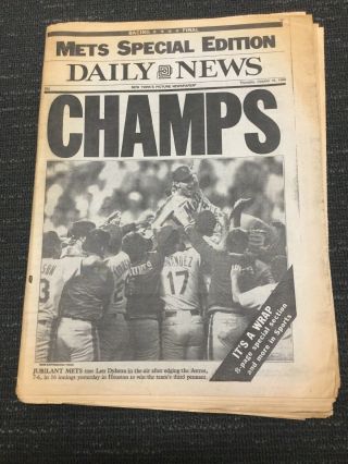 1986 Mets Vs Astros - Nlcs Baseball Playoffs - York Daily News Newspaper