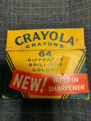 Vintage Binney & Smith Crayola Box Of 64 Crayons Indian Red & Others