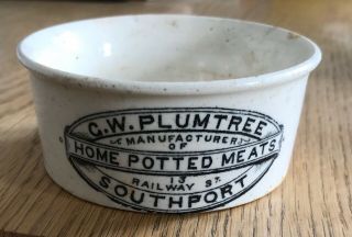 G.  W Plumtree,  Southport ‘Home Potted Meats’ pot. 2
