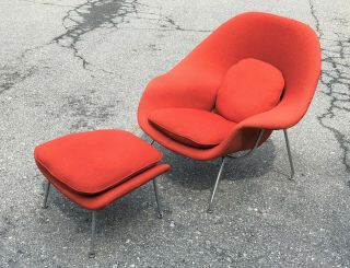 Exceptional Vintage Knoll Womb Chair & Ottoman Eero Saarinen - Orange