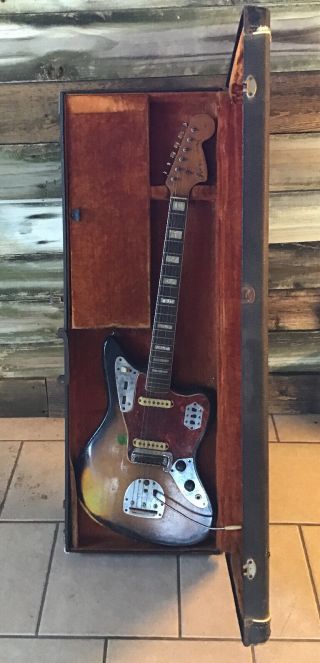 Vintage Fender Jaguar Six String Electric Guitar In Case