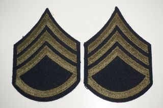 Staff Sergeant Rank Chevrons Wool Patches Wwii Us Army C1399