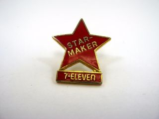 Vintage Collectible Pin: Star - Maker 7 - Eleven Red Enamel