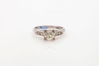 Antique 1920s $6000 1ct Vs Old Mine Cut Diamond Platinum Wedding Ring